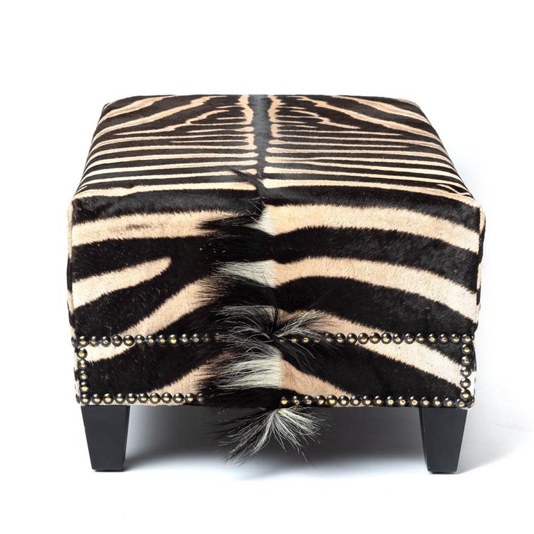 OttomanRectangle Zebra Hide For Sale at 1stDibs