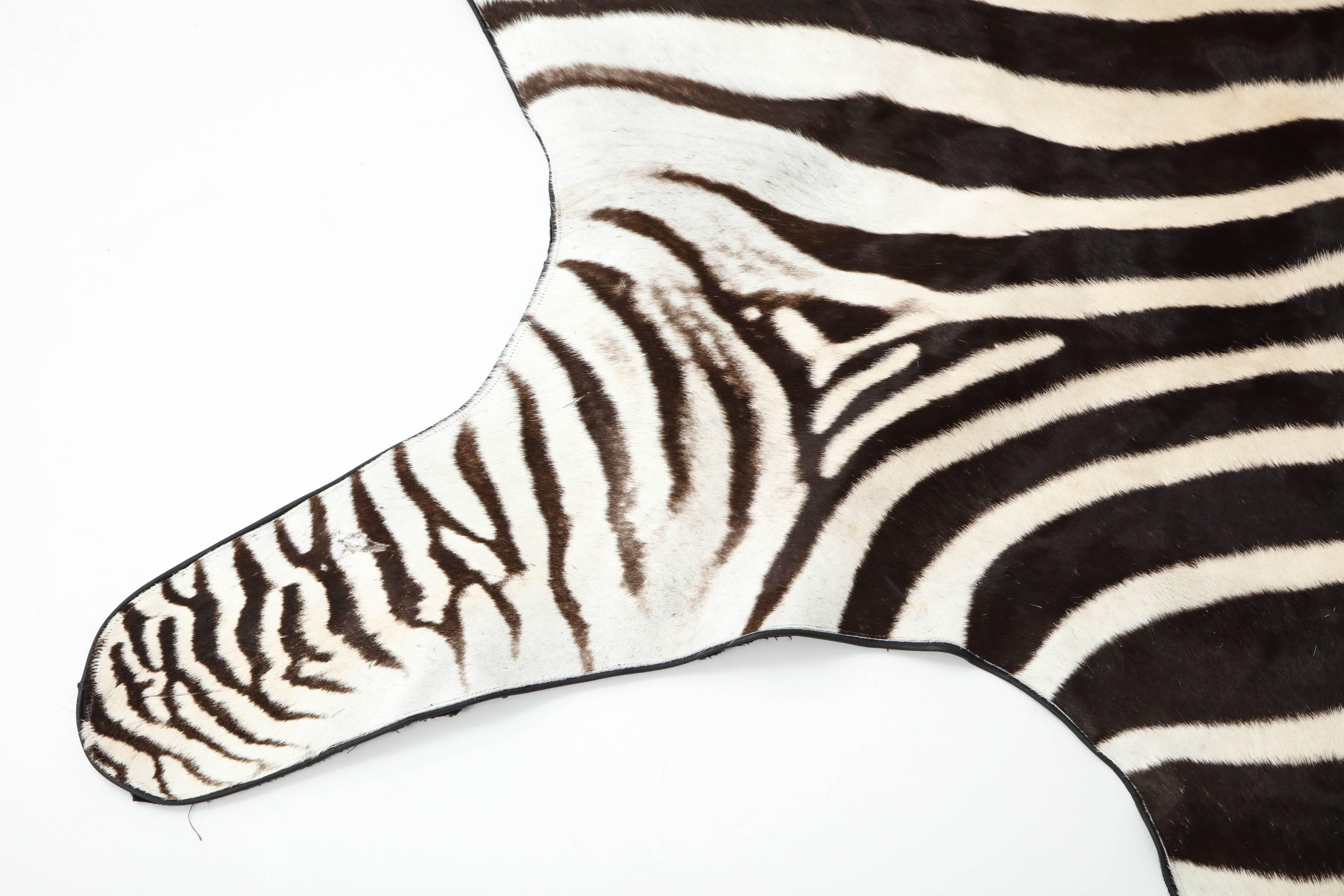 Hand-Crafted Zebra Hide Rug