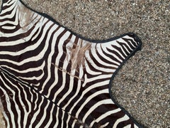 Zebra Hide Rug with Felt Backing