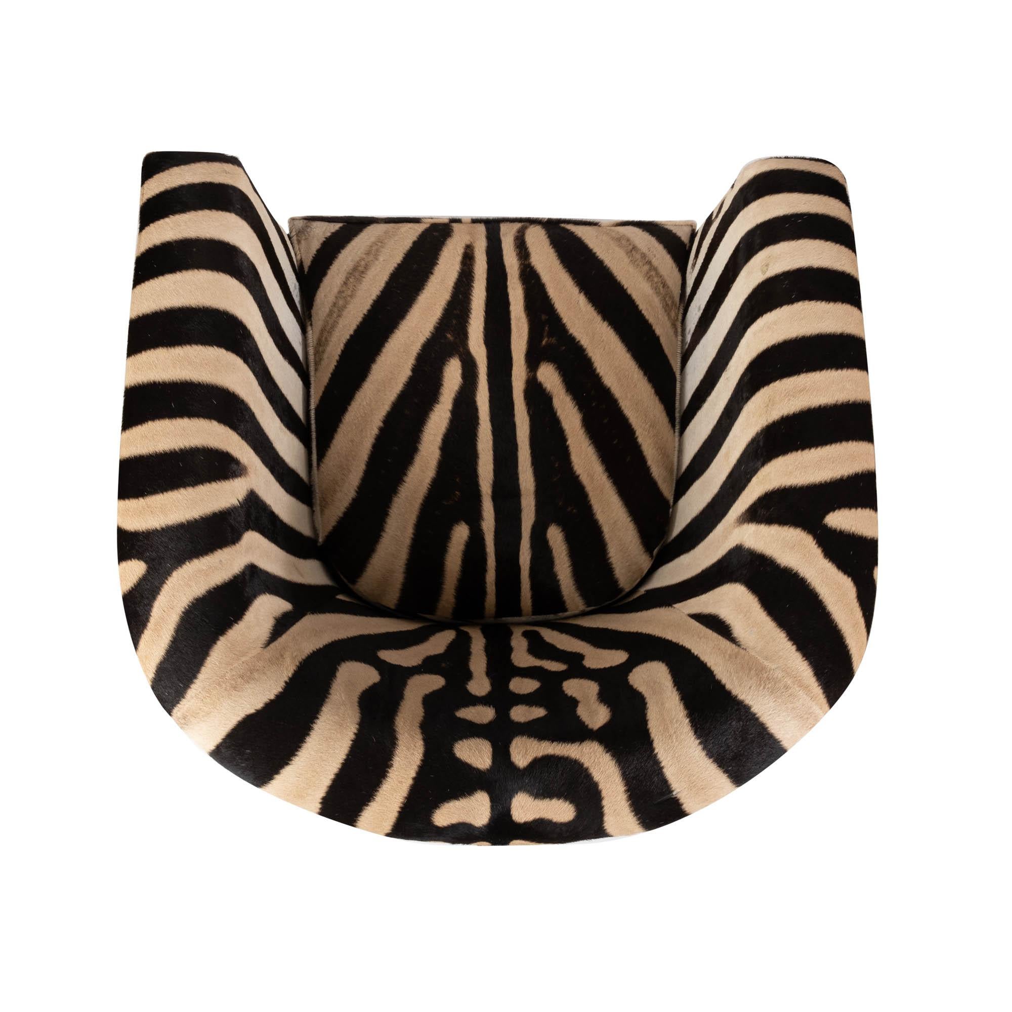 South African Tub Chair - Zebra Hide For Sale
