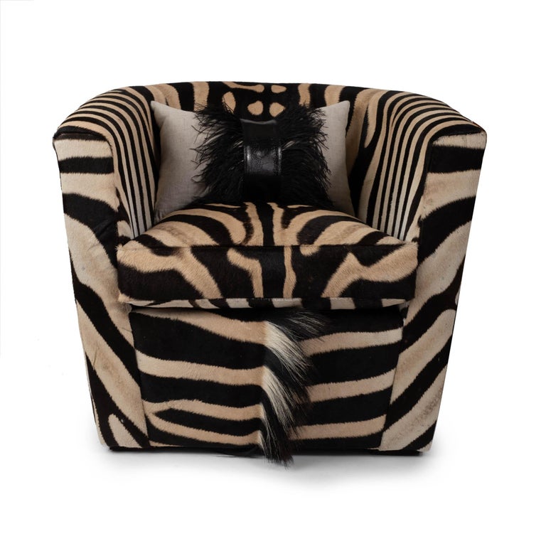 Tub Chair Zebra Hide For Sale at 1stDibs