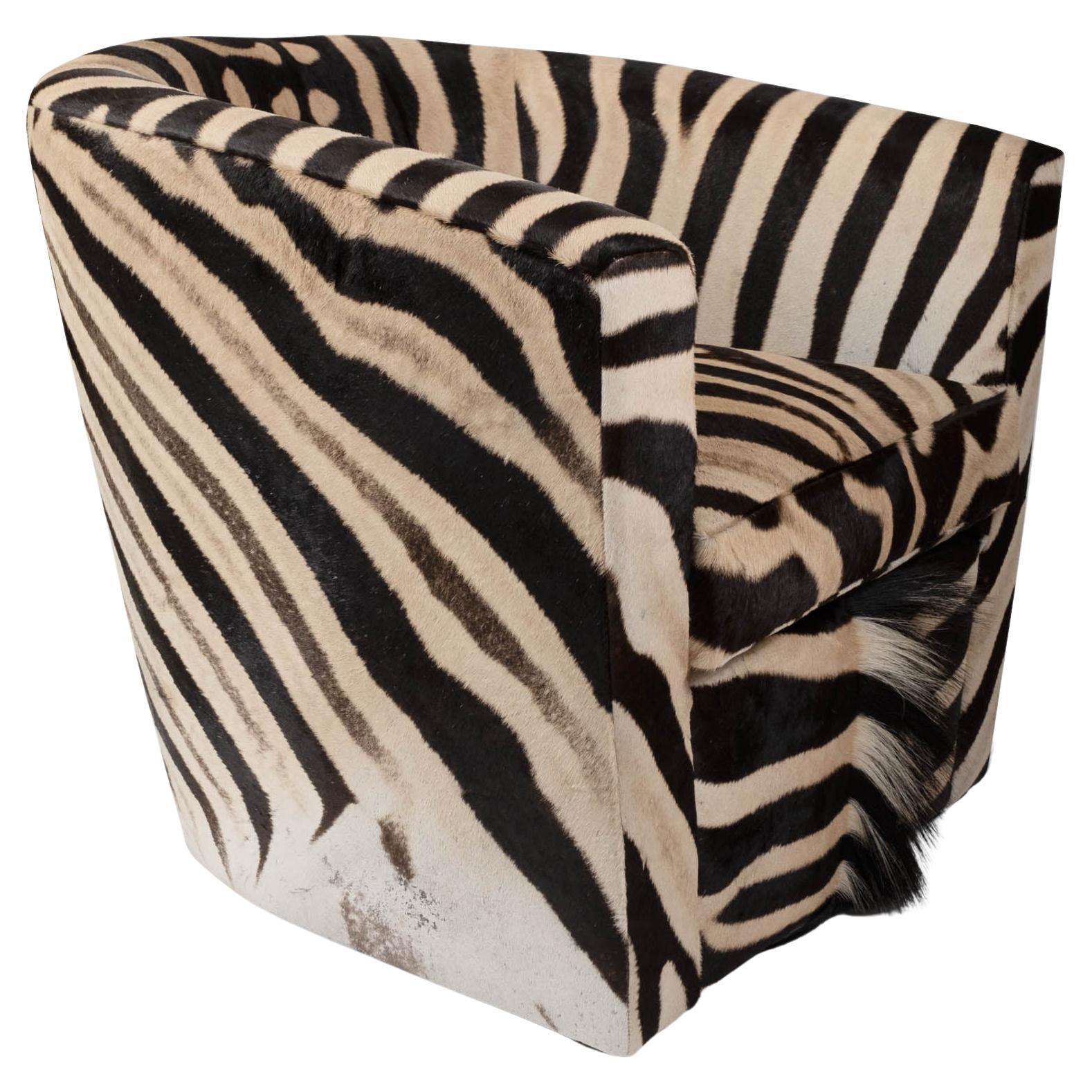 Tub Chair - Zebra Hide For Sale