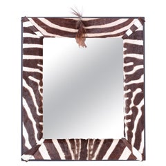 Vintage Zebra Hide Wall Mirror