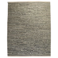 Zebra Like Motif Modern Turkish Kilim
