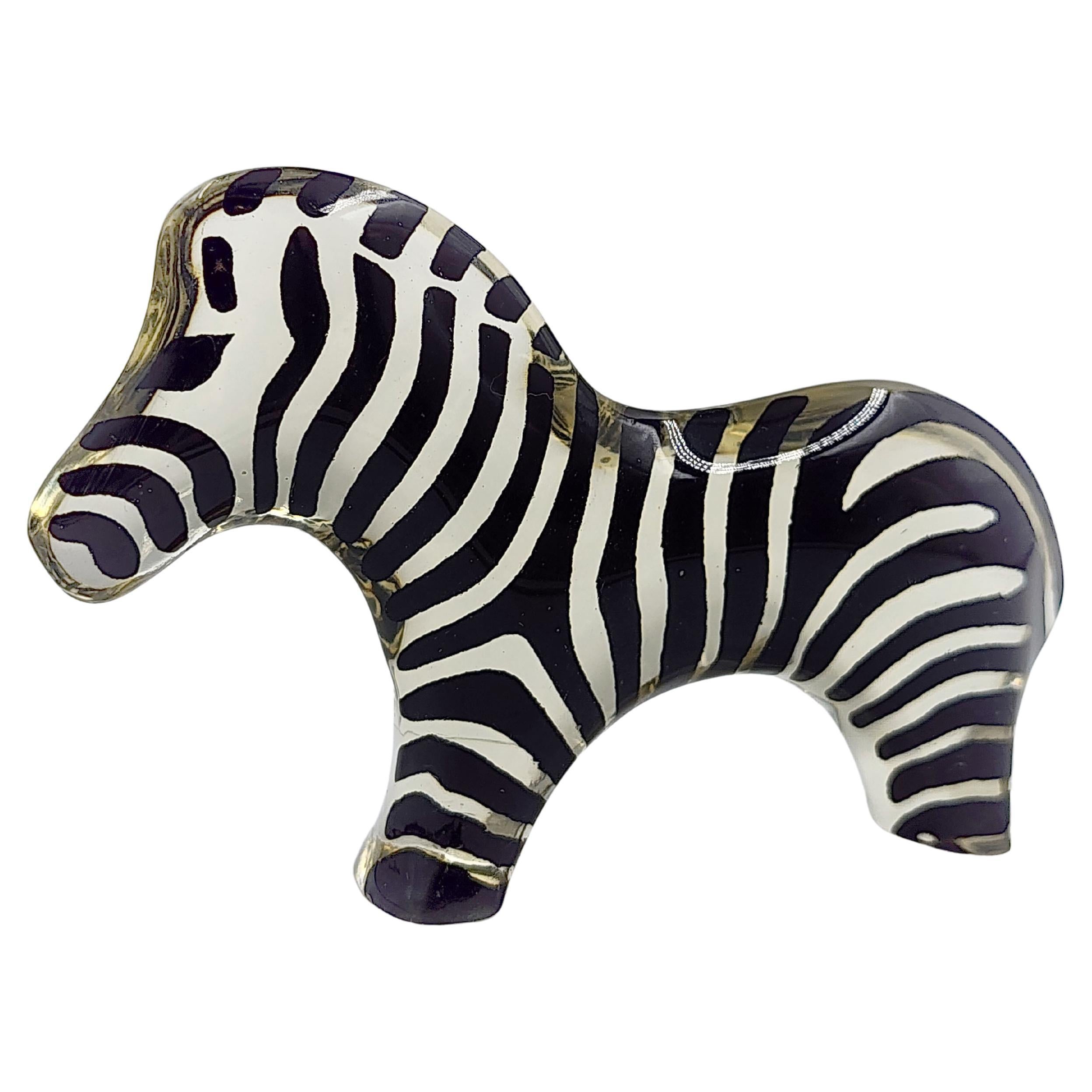 Zebra Lucite Acrylic Sculpture by Abraham Palatnik