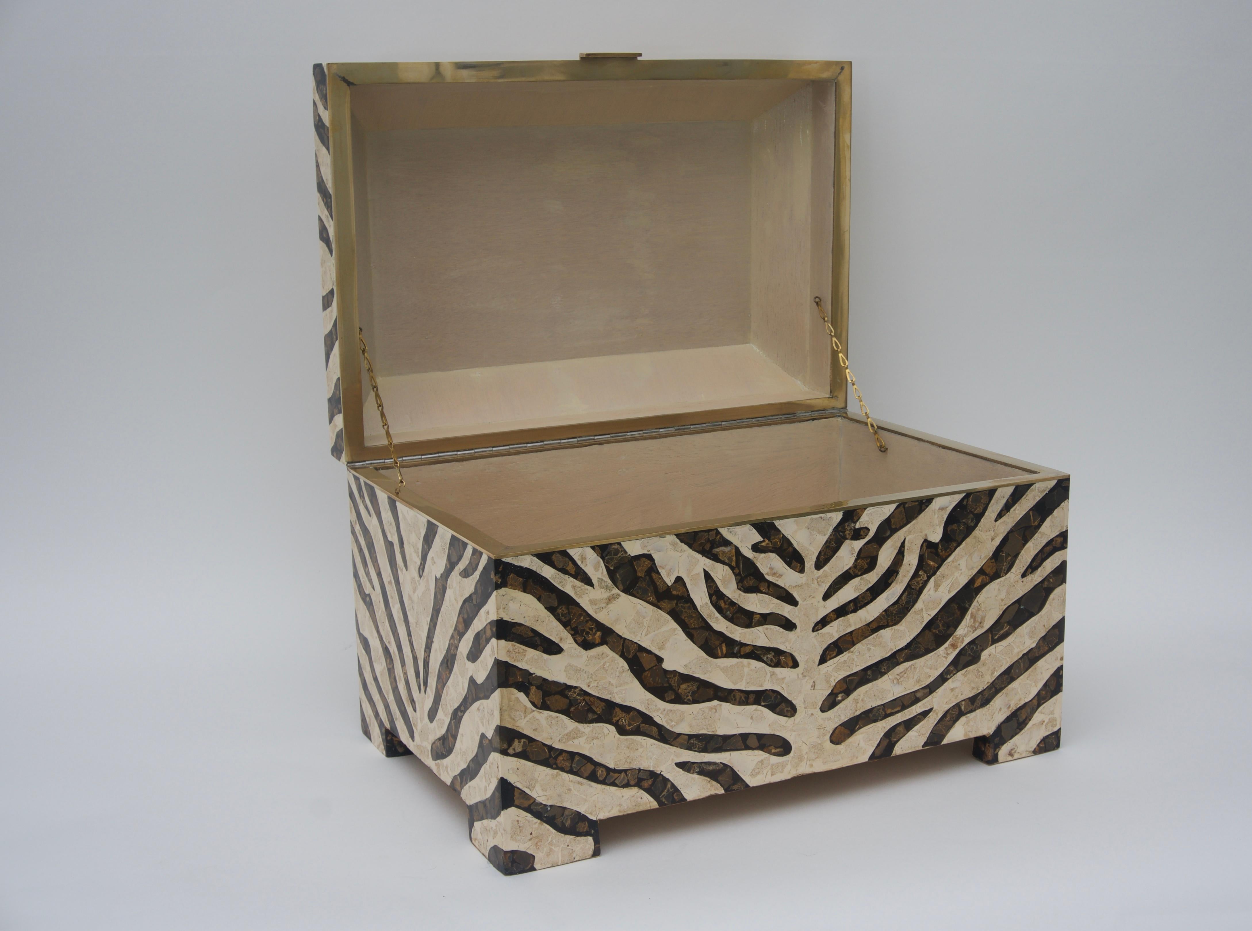 Polished Zebra Motif Storage Box