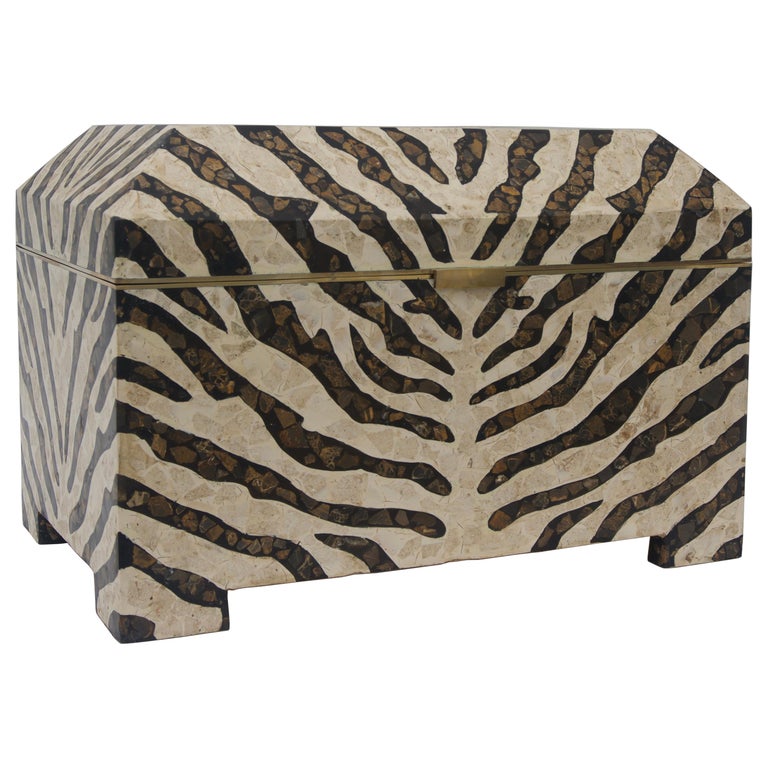 Zebra Motif Storage Box at 1stDibs
