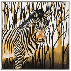 Zebra Oil Painting Signed by Artist