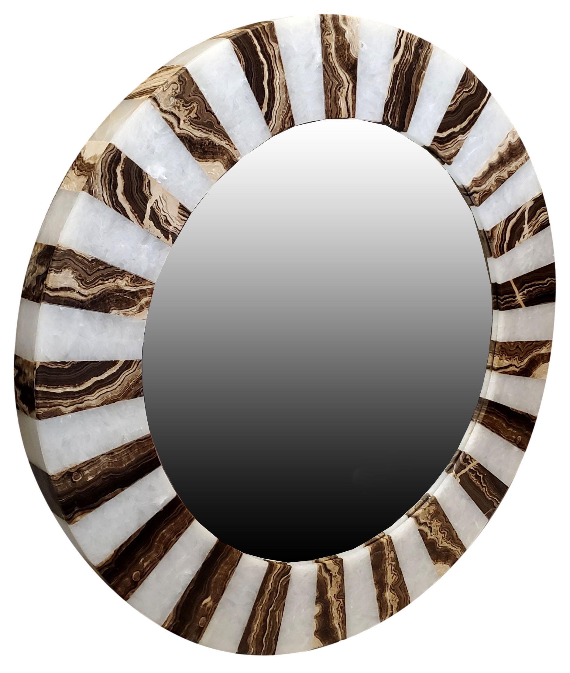 Onyx mirrors

Although there are a few other places in the world where the semi-precious stone Onyx exist, we found our collection in Mexico.

A bit of information on the semi-precious stone onyx.
While it is often thought of as the black