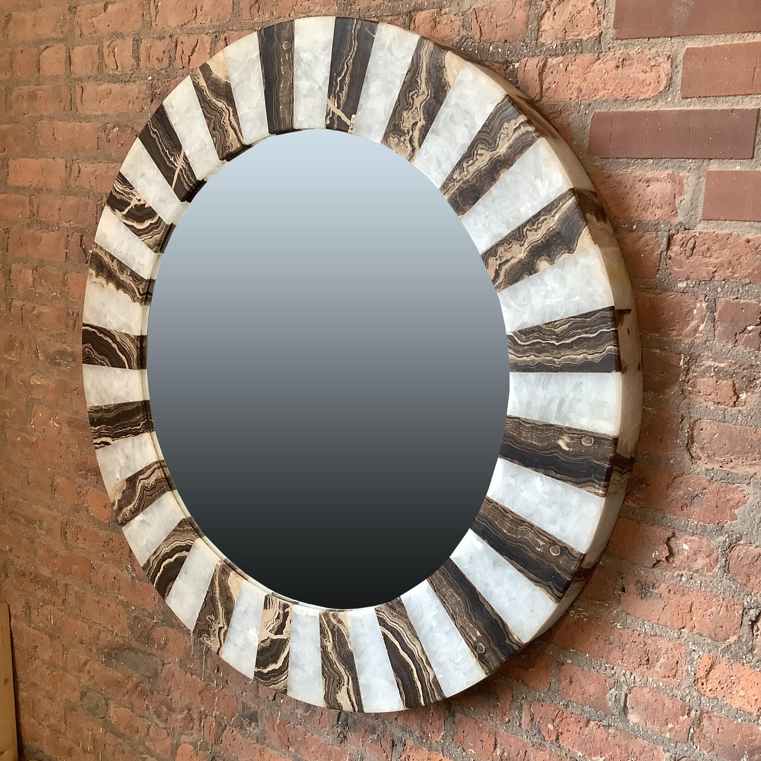 Zebra Onyx Mirror In New Condition In Stratford, CT