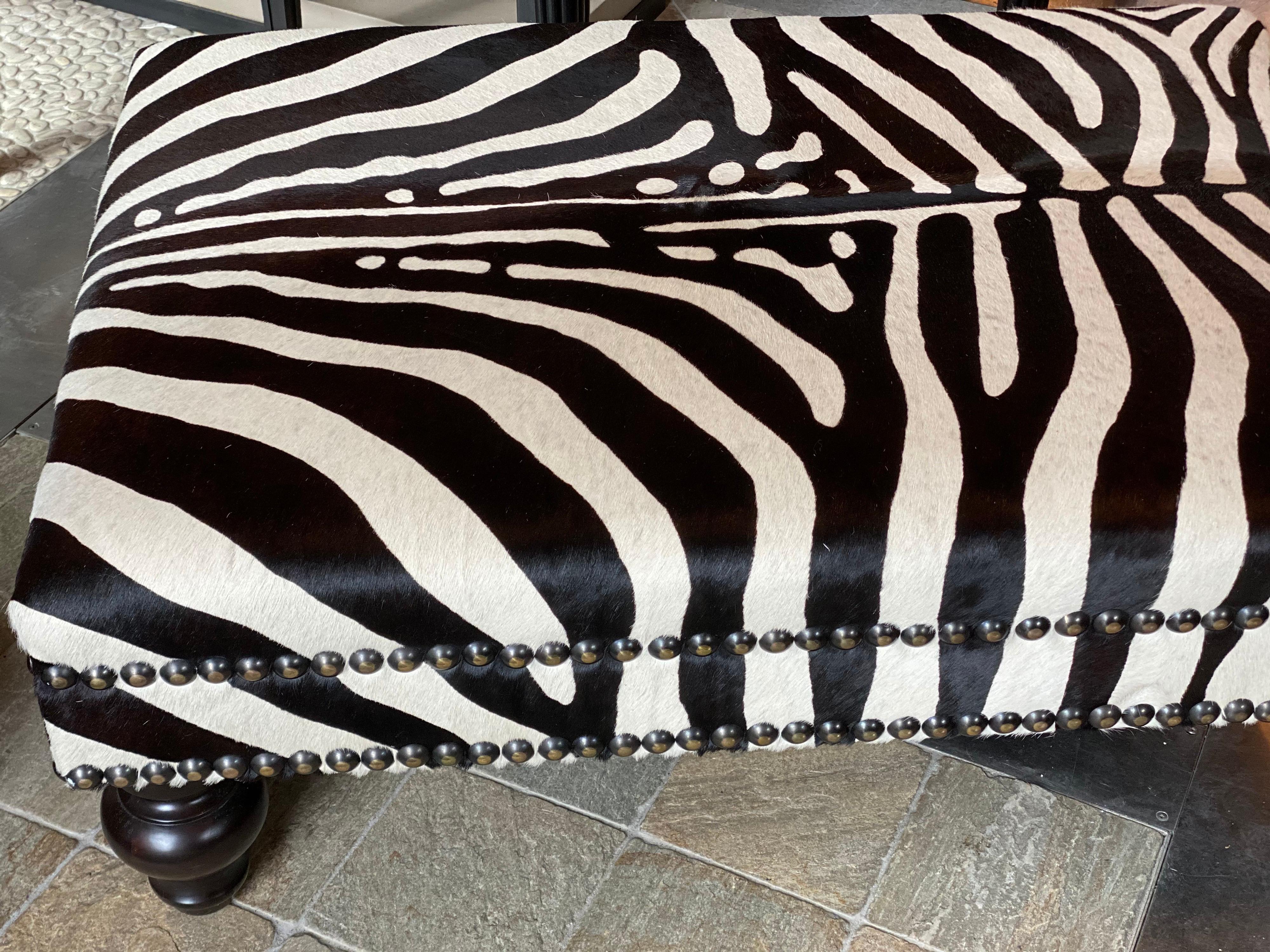 zebra ottomans