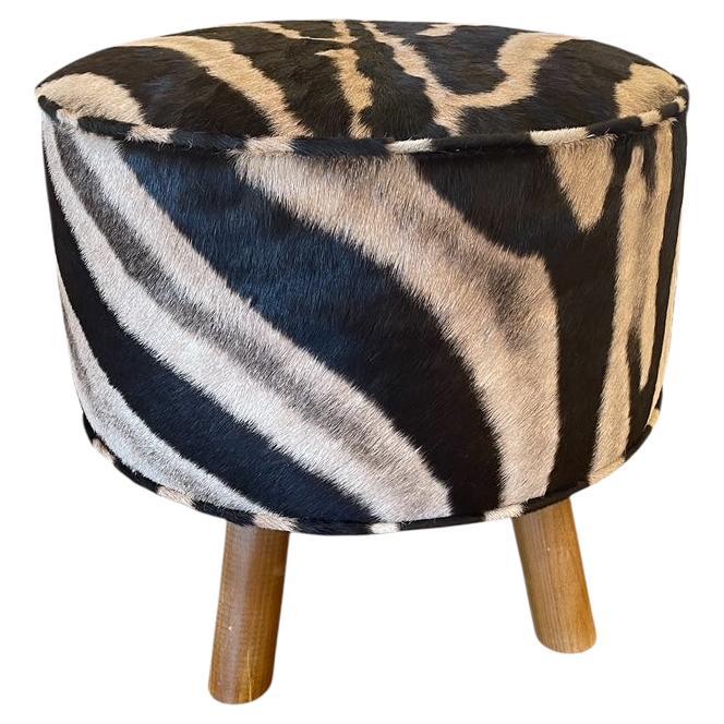 Zebra Ottoman Pouf with legs