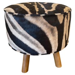 Zebra Ottoman Pouf with legs