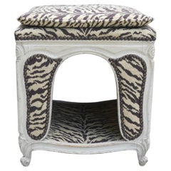 Zebra Print Dog Bed or Ottoman for Special Chien