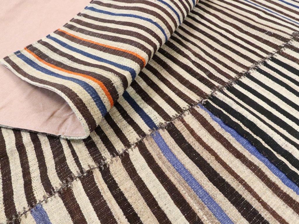 Zebra Print Mid-20th Century Handmade Persian Flatweave Kilim Accent Rug For Sale 4