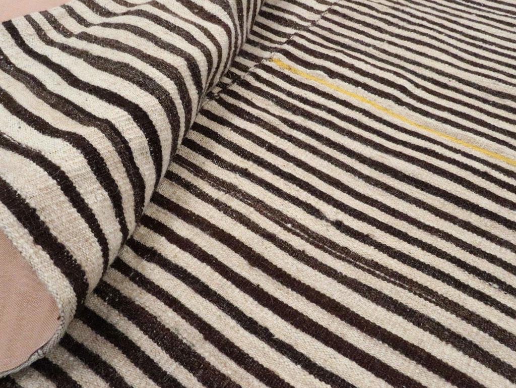 Zebra Print Mid-20th Century Handmade Persian Flatweave Kilim Accent Rug 4
