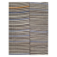 Zebra Print Mid-20th Century Handmade Persian Flatweave Kilim Accent Rug