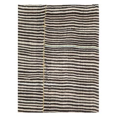 Zebra Print Mid-20th Century Handmade Persian Flatweave Kilim Accent Rug