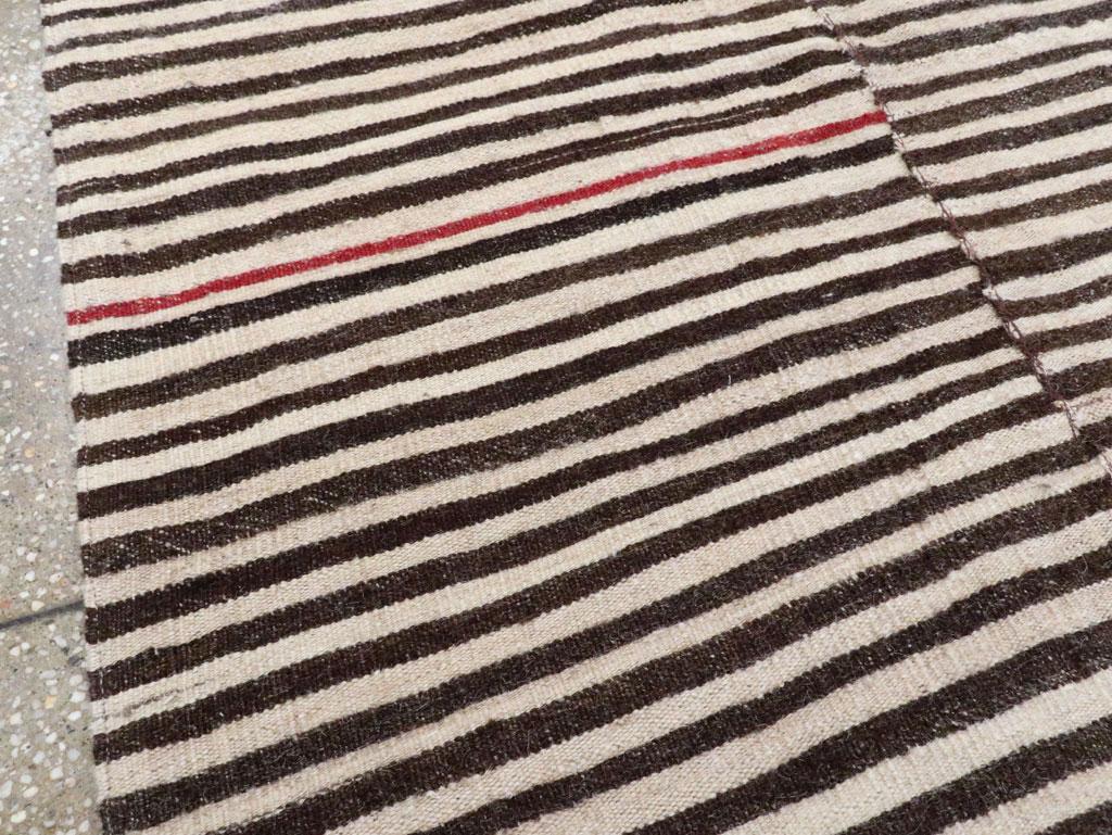 Zebra Print Mid-20th Century Handmade Persian Flatweave Kilim Accent Rug In Excellent Condition In New York, NY