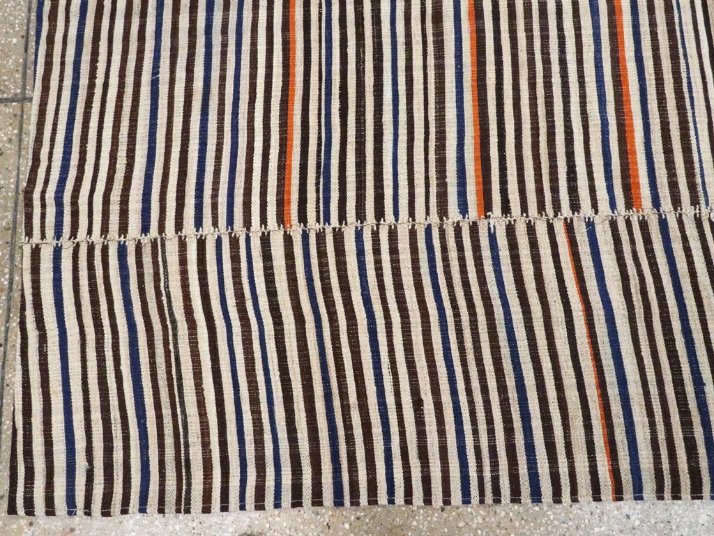 Zebra Print Mid-20th Century Handmade Persian Flatweave Kilim Accent Rug For Sale 1