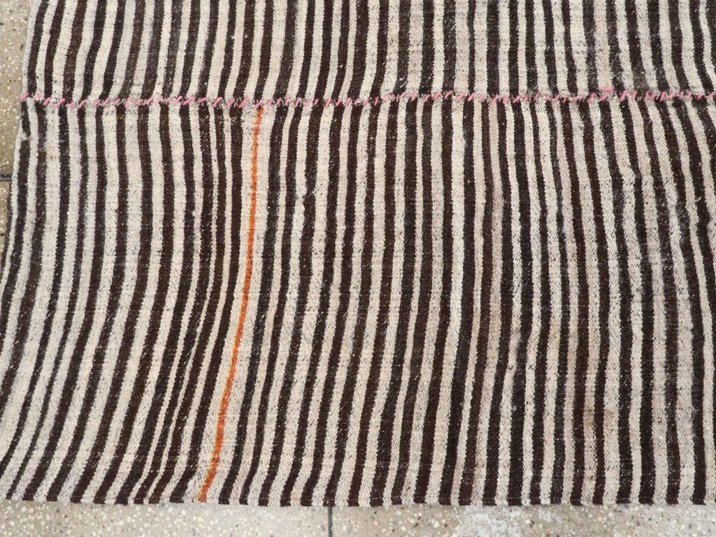 Zebra Print Mid-20th Century Handmade Persian Flatweave Kilim Accent Rug For Sale 1