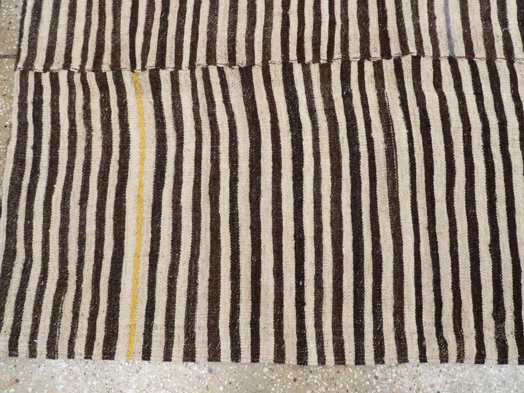 Zebra Print Mid-20th Century Handmade Persian Flatweave Kilim Accent Rug 1