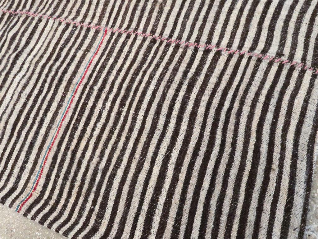 Zebra Print Mid-20th Century Handmade Persian Flatweave Kilim Accent Rug For Sale 2