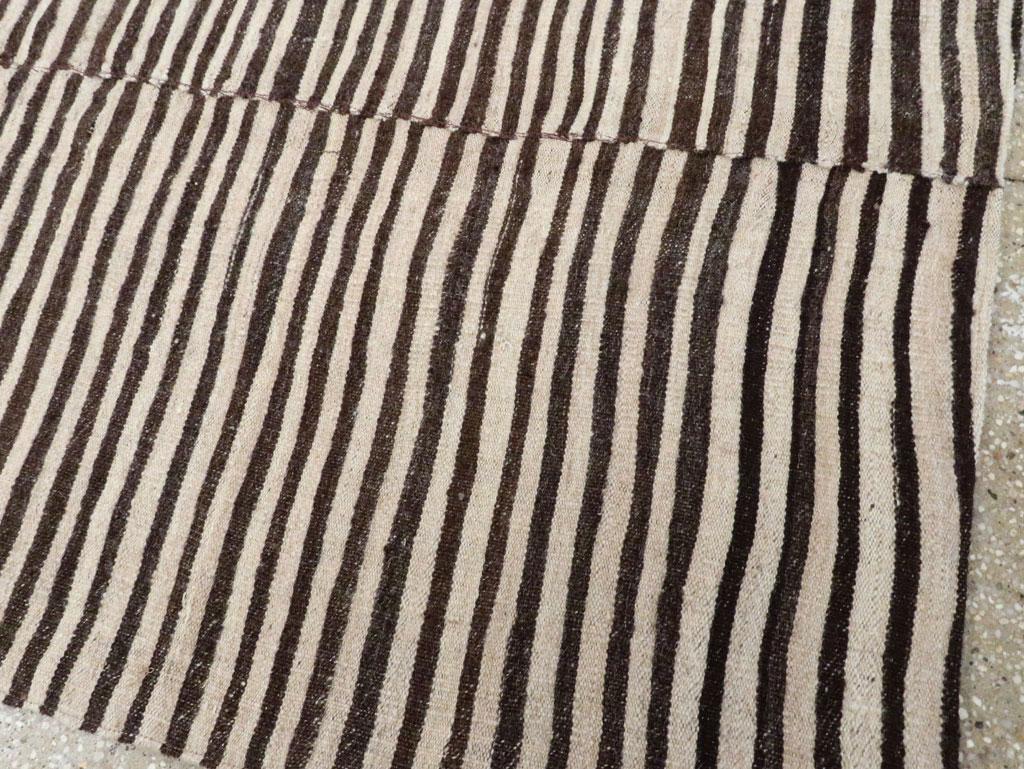 Zebra Print Mid-20th Century Handmade Persian Flatweave Kilim Accent Rug 2