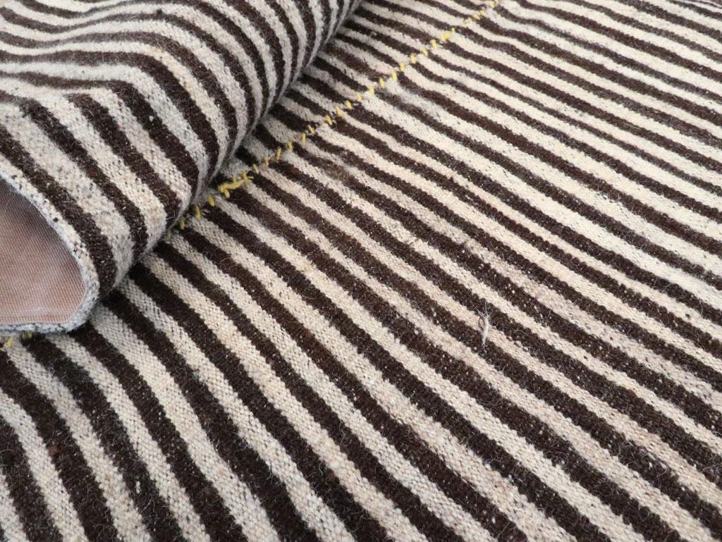 Zebra Print Mid-20th Century Handmade Persian Flatweave Kilim Accent Rug For Sale 3