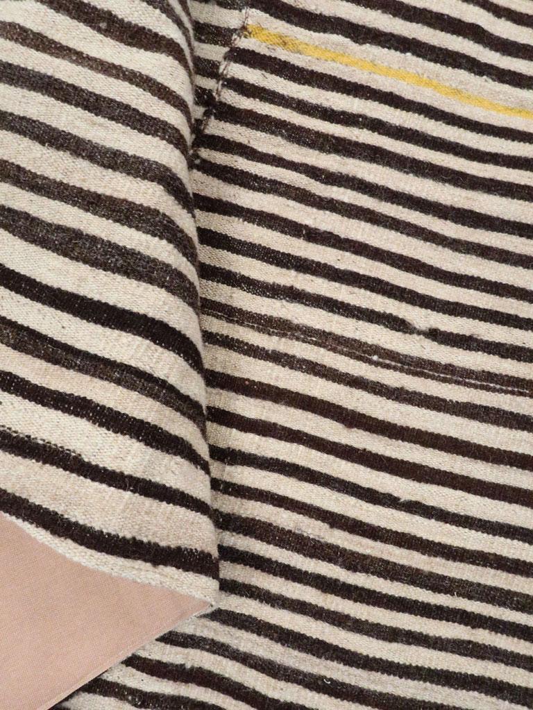 Zebra Print Mid-20th Century Handmade Persian Flatweave Kilim Accent Rug 3