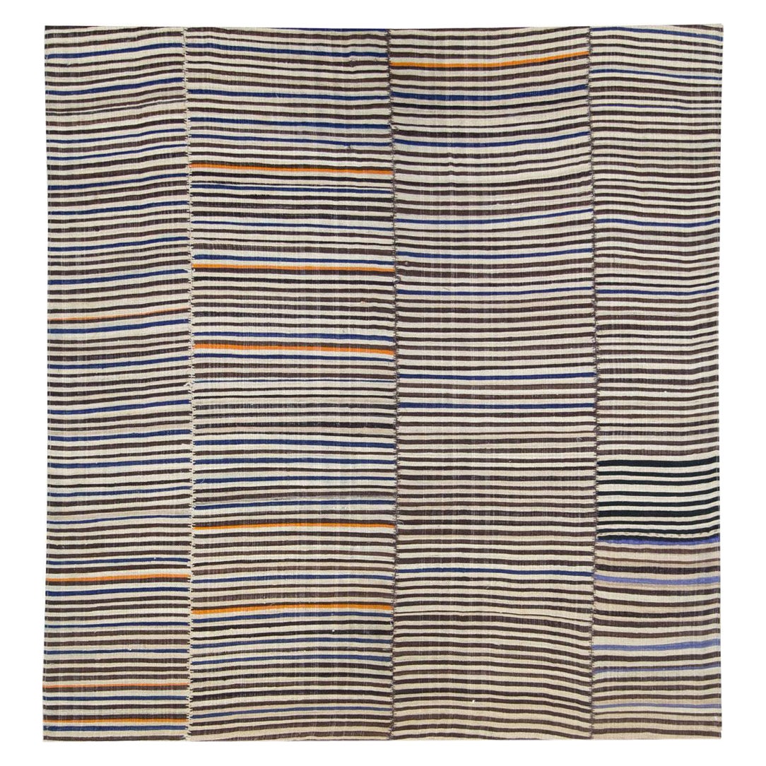 Tappeto persiano a trama piatta Rug & Kilim con stampa zebrata della metà del XX secolo