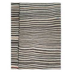 Zebra Print Mid-20th Century Handmade Persian Flatweave Kilim Room Size Carpet