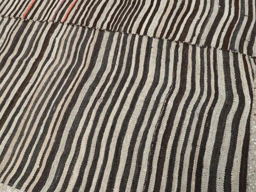 Zebra Print Mid-20th Century Handmade Persian Flatweave Kilim Room Size Carpet For Sale 2