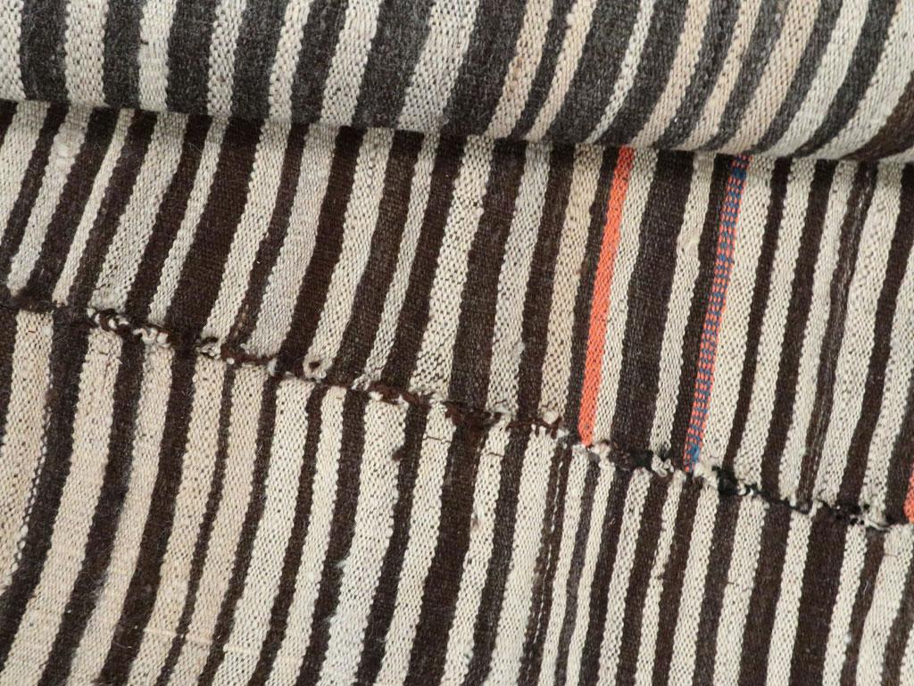 Zebra Print Mid-20th Century Handmade Persian Flatweave Kilim Room Size Carpet For Sale 3
