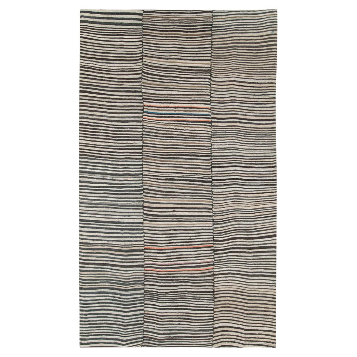 Tappeto Kilim persiano a tessitura piatta con stampa zebrata della metà del XX secolo in vendita
