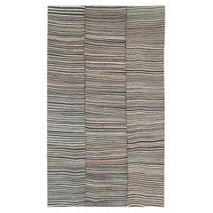 Zebra Print Mid-20th Century Handmade Persian Flatweave Kilim Room Size Carpet