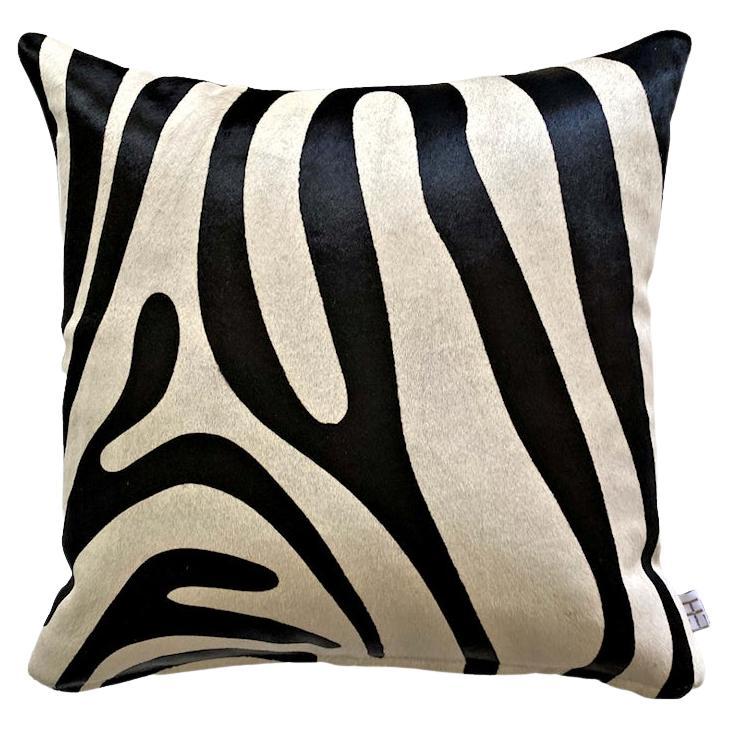 Zebra Print Pillow 18x18" For Sale