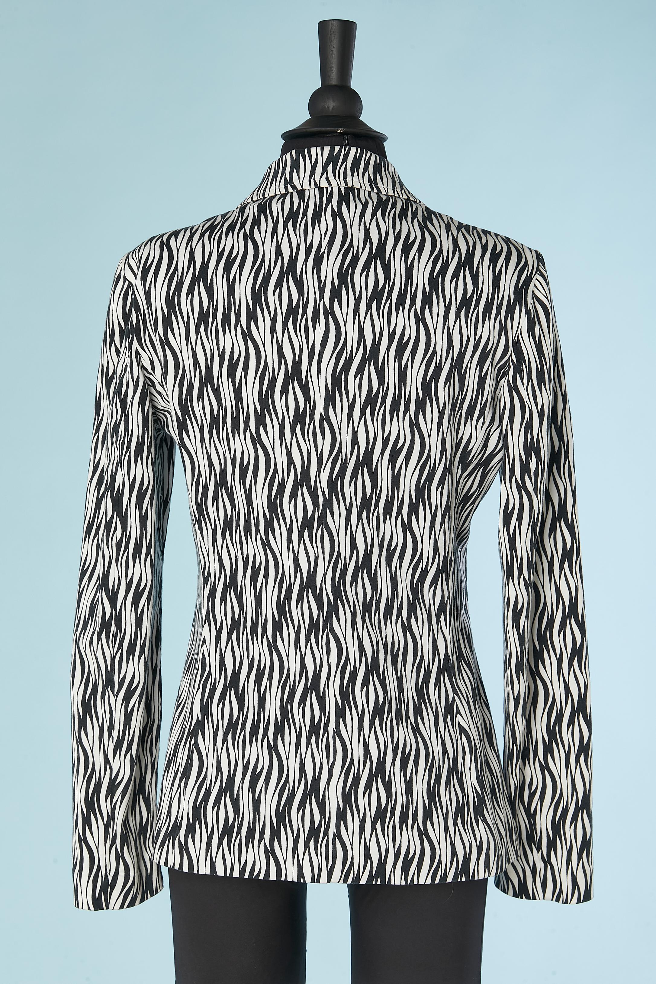 Women's Zebra printed jacket with middle front  zip closure Versus Gianni Versace  For Sale