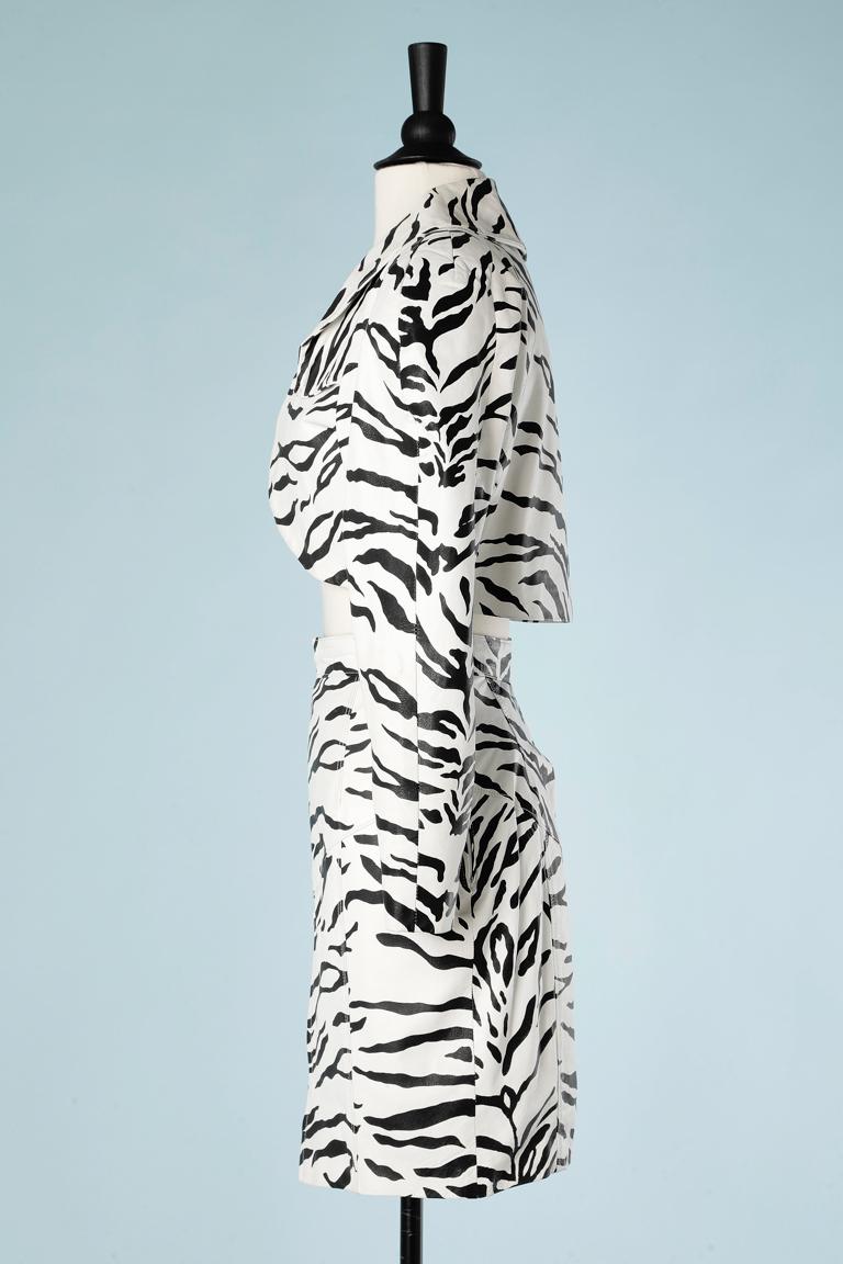 Zebra printed leather skirt suit JeanClaude Jitrois For Sale at 1stDibs