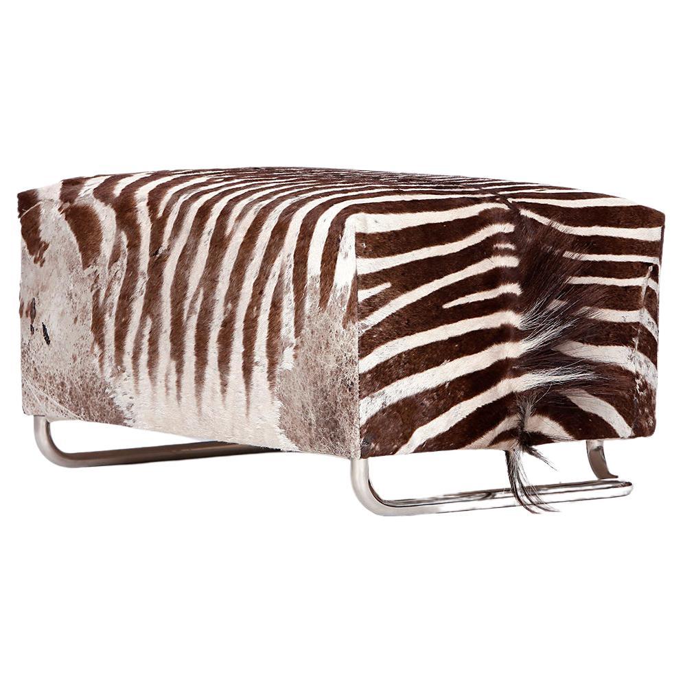 Rare Authentic Brown Zebra Hide Bench For Sale at 1stDibs