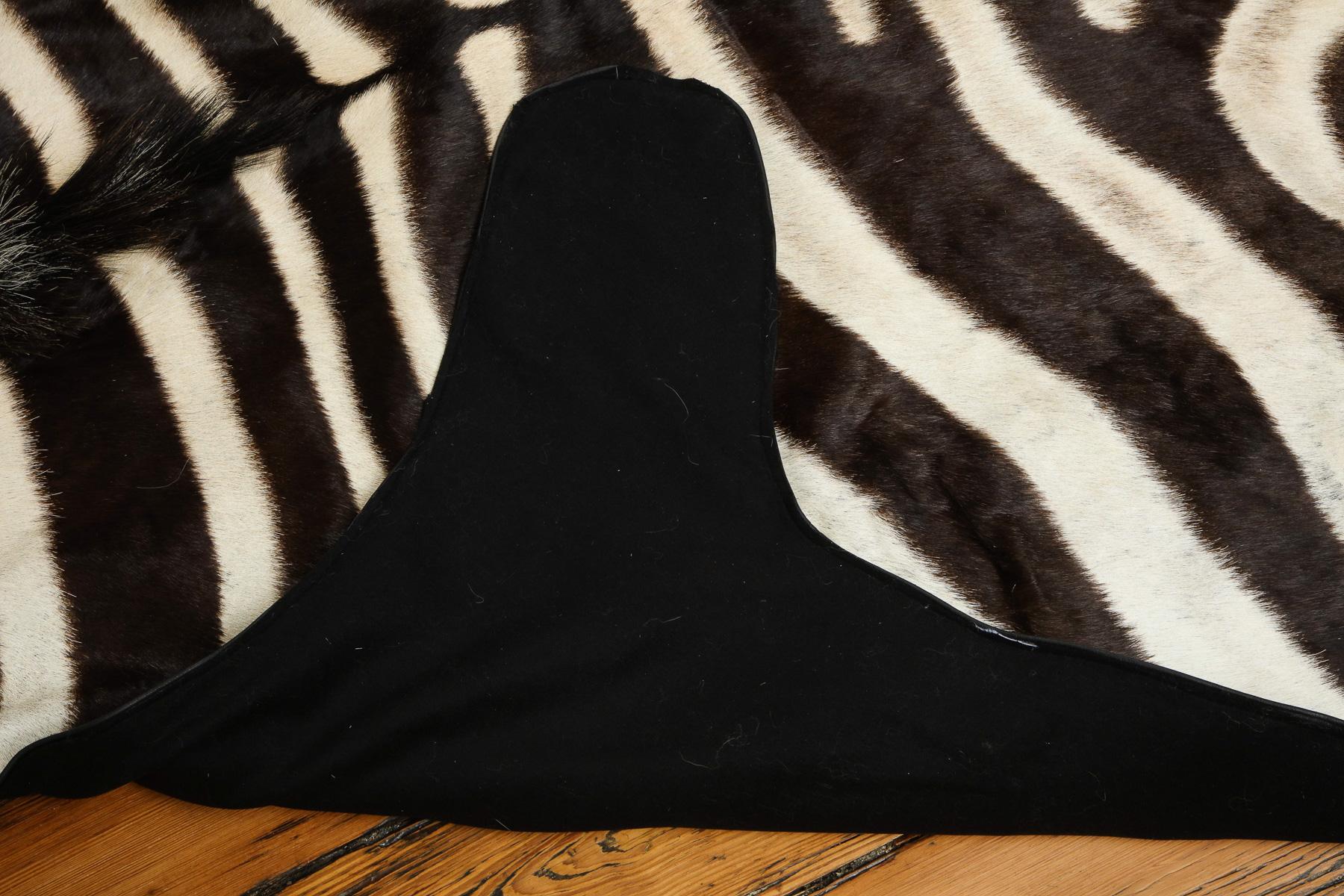 Contemporary Zebra Hide Rug, Chocolate Brown from South Africa