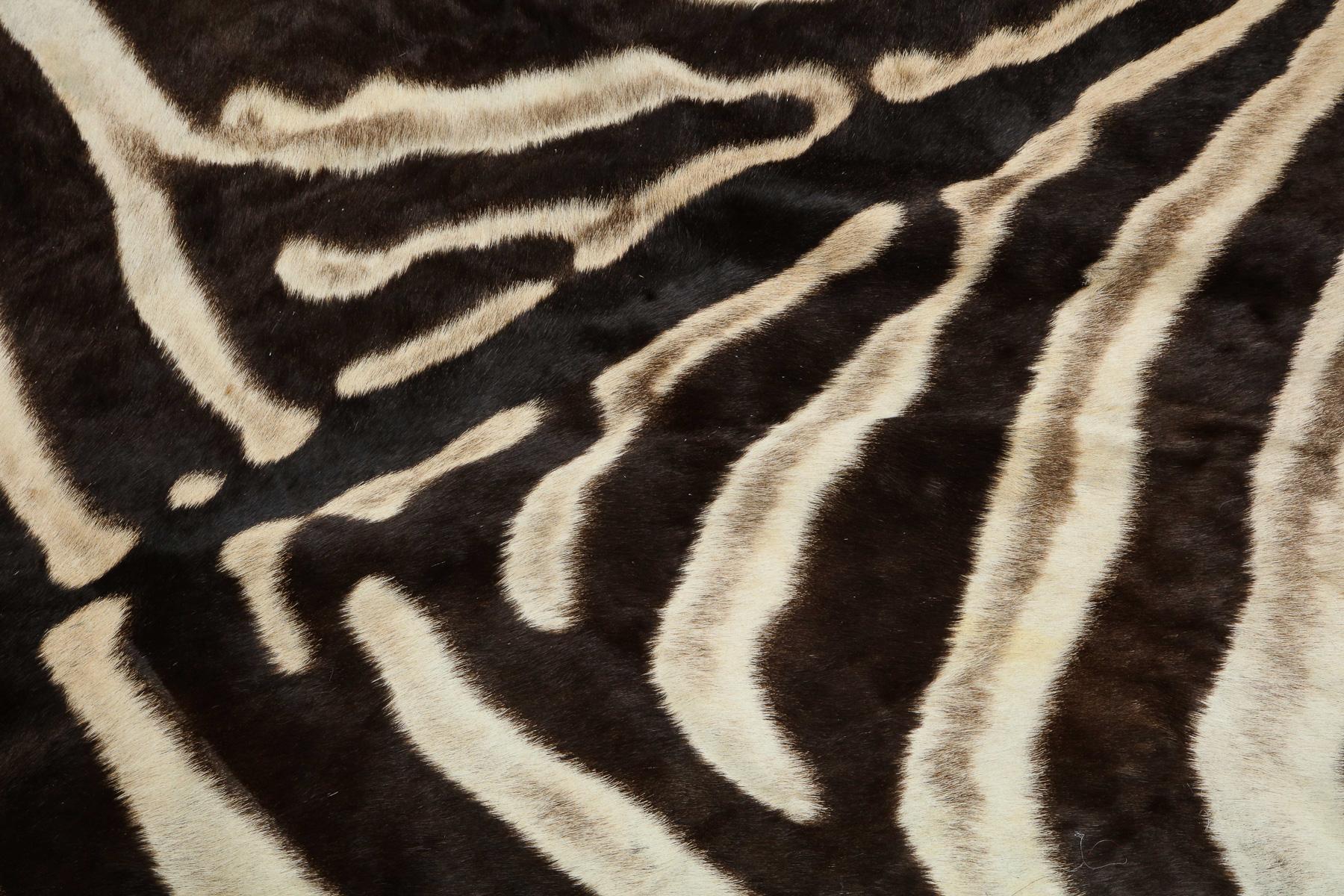 Zebra Hide Rug, Chocolate Brown from South Africa 1