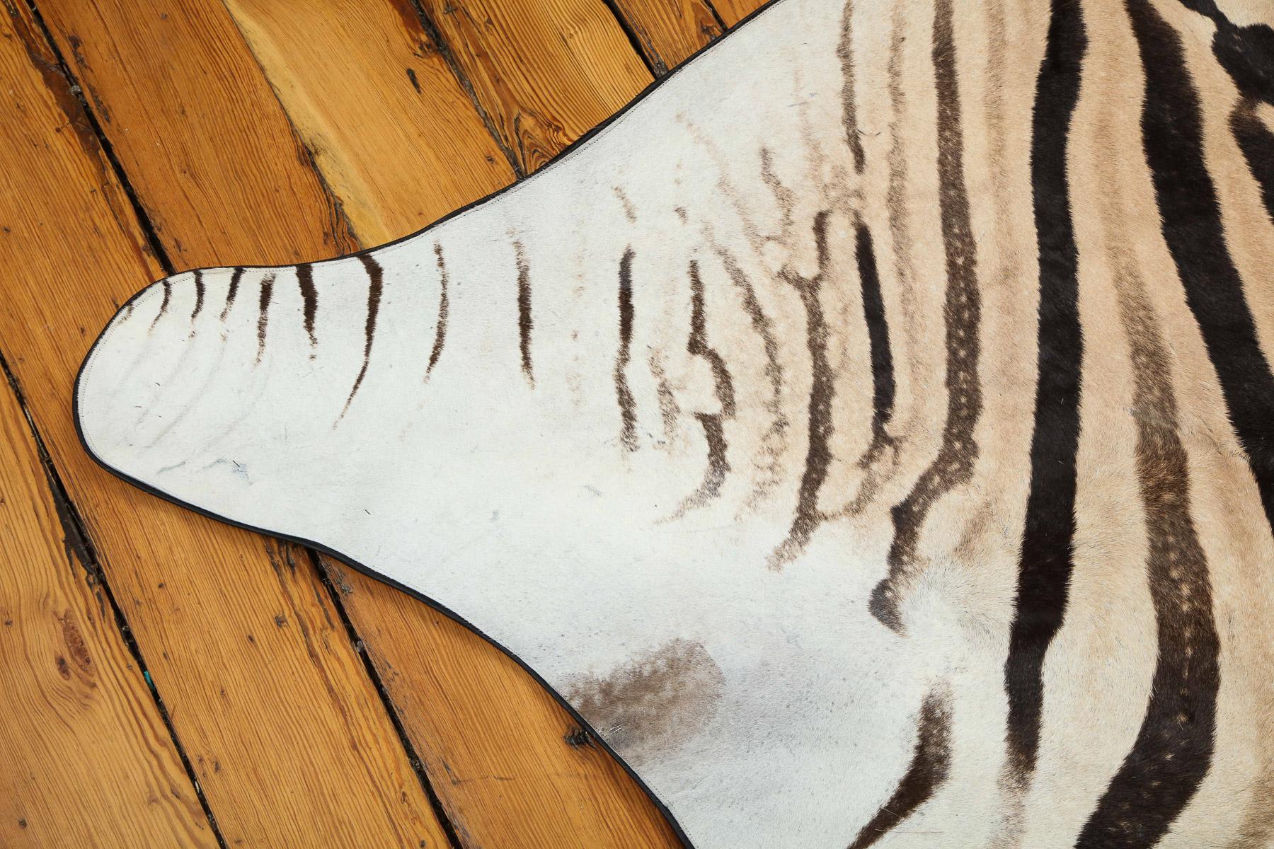 South African Zebra Hide Rug, South Africa, Chocolate Brown, In Stock