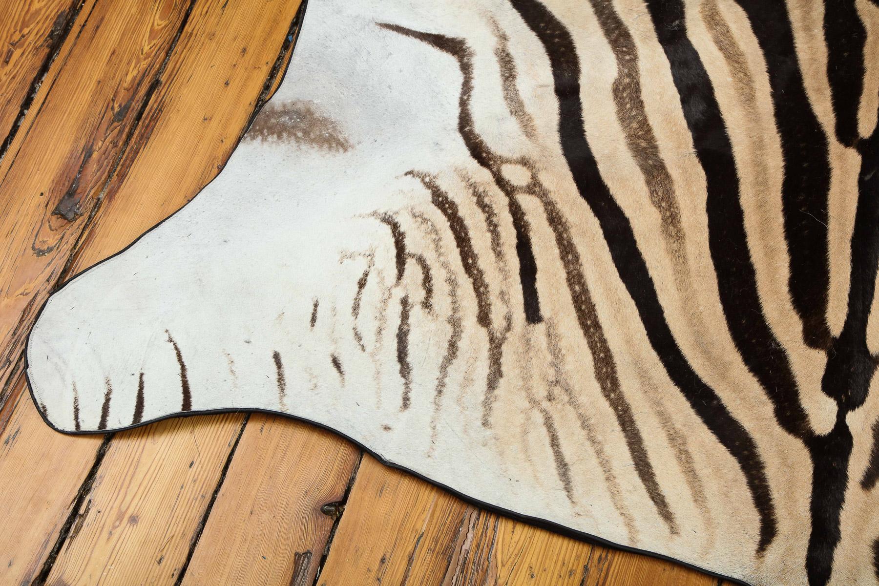 Zebra Hide Rug, South Africa, Chocolate Brown, In Stock In New Condition In New York, NY