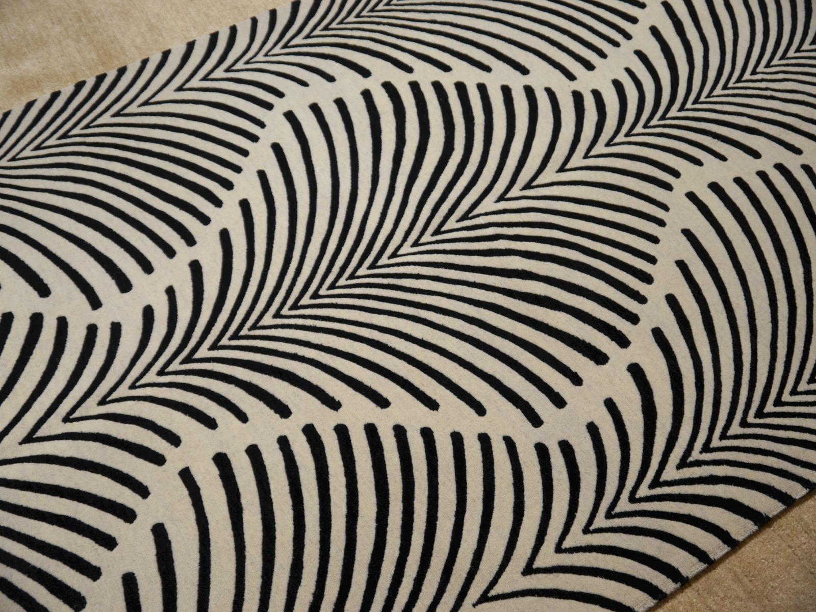 Zebra Rug Hand Knotted in Style of Art Deco Design For Sale 3
