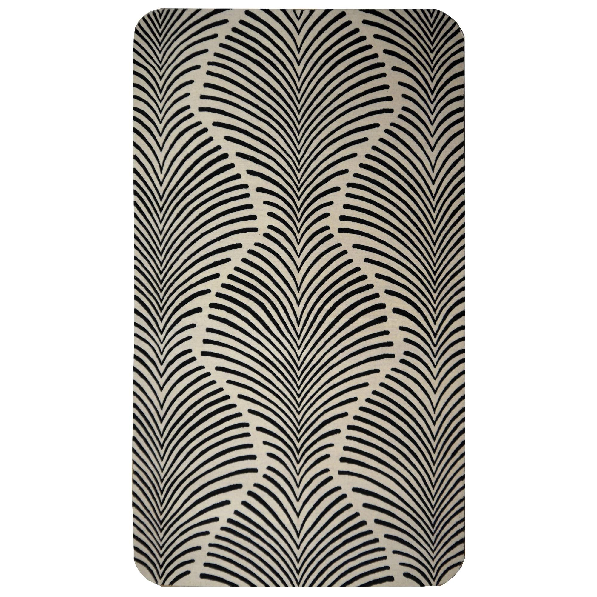 Zebra Rug Hand Knotted in Style of Art Deco Design For Sale