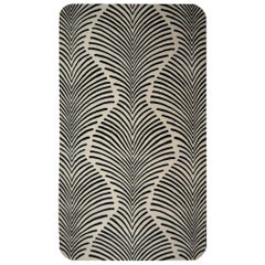 Zebra Rug Hand Knotted in Style of Art Deco Design