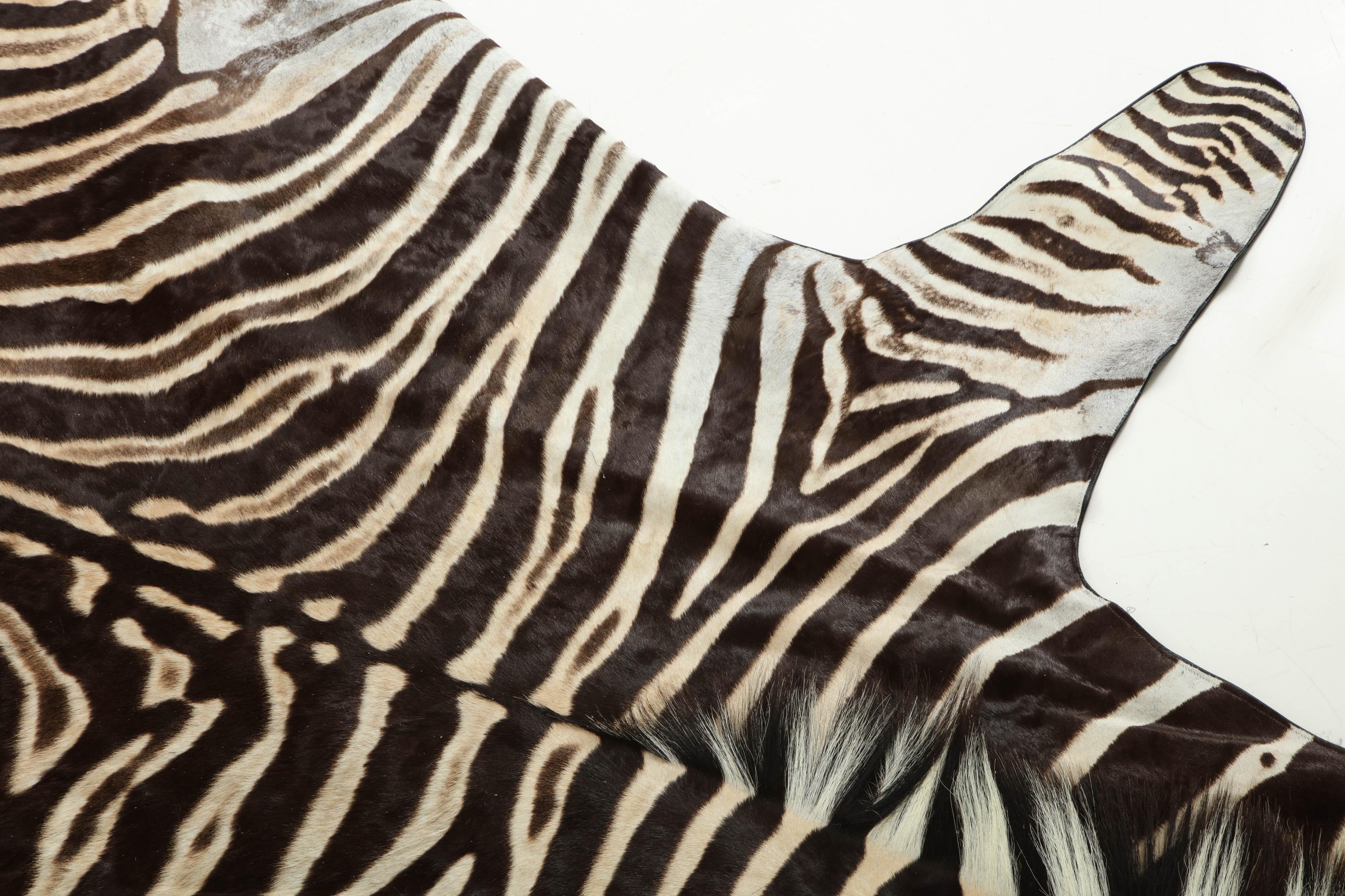 Zebra Rug Hide In Excellent Condition In New York, NY