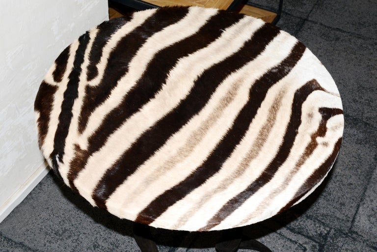 Zebra Side Table with Kudu Horns For Sale 1