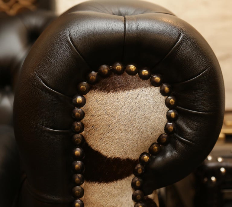 Zebra Sofa with Real Zebra Skin and Black Leather For Sale at 1stDibs